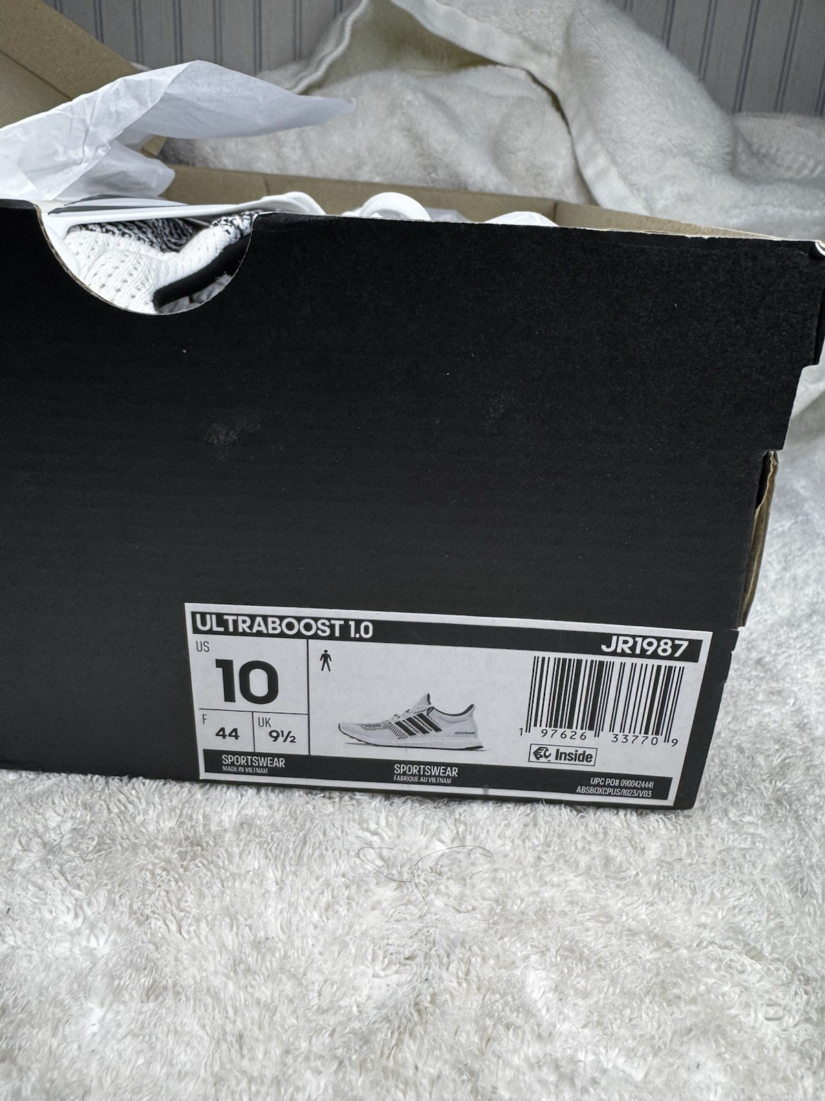 Size 10 Men’s – adidas UltraBoost 1.0 White Black