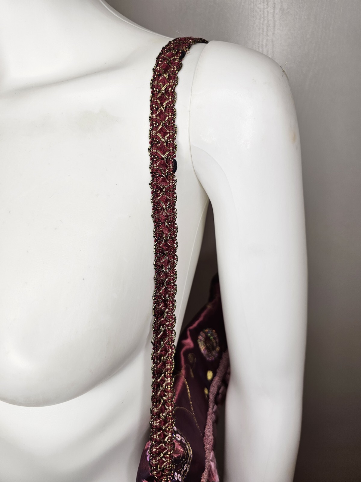 Beautiful Handmade Shoulder Bag Purse With Sequin and Tassels Y2k Retro Look