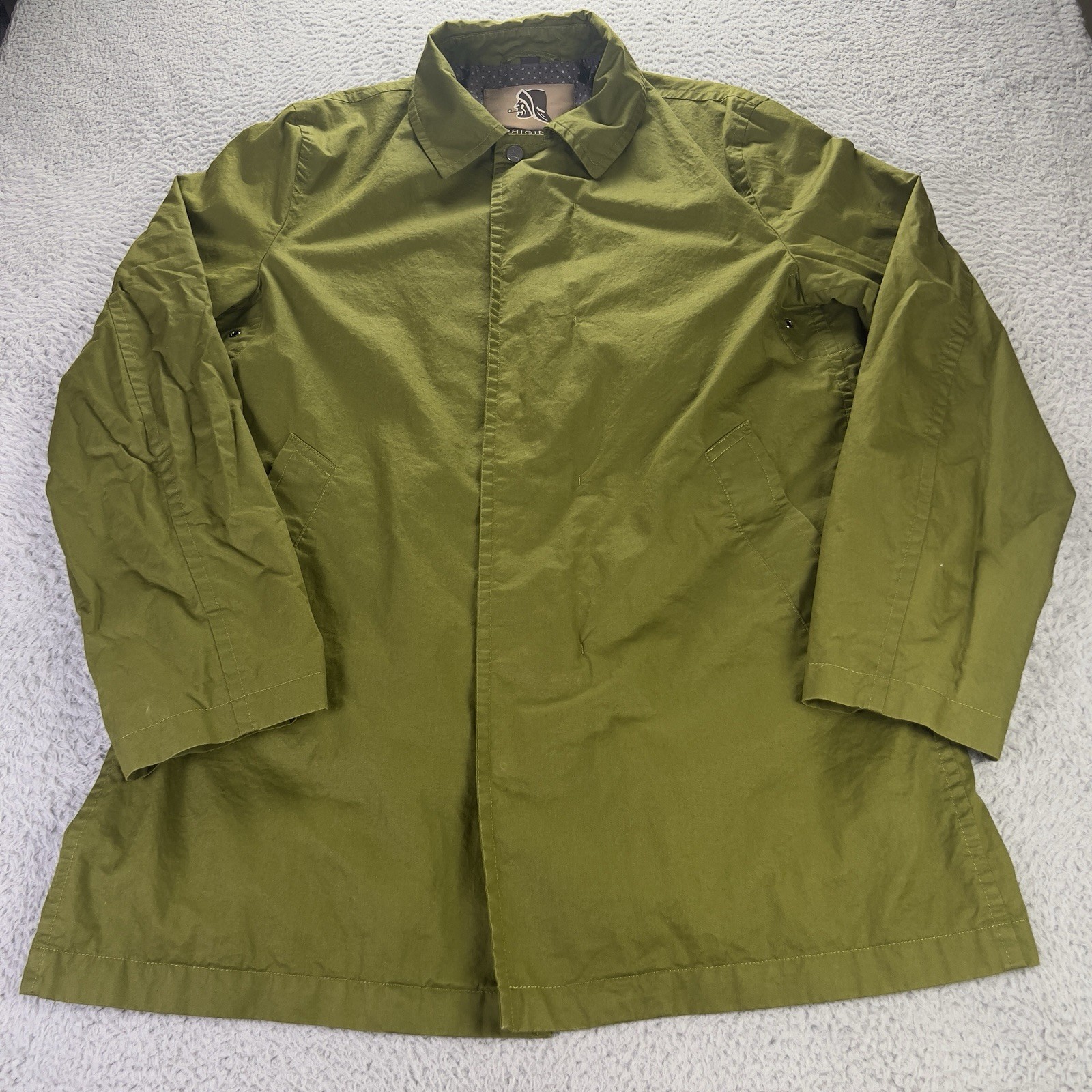 Sealup Jacket Mens 52 Green Full Zip Snap Button Designer Coat Preppy Italy