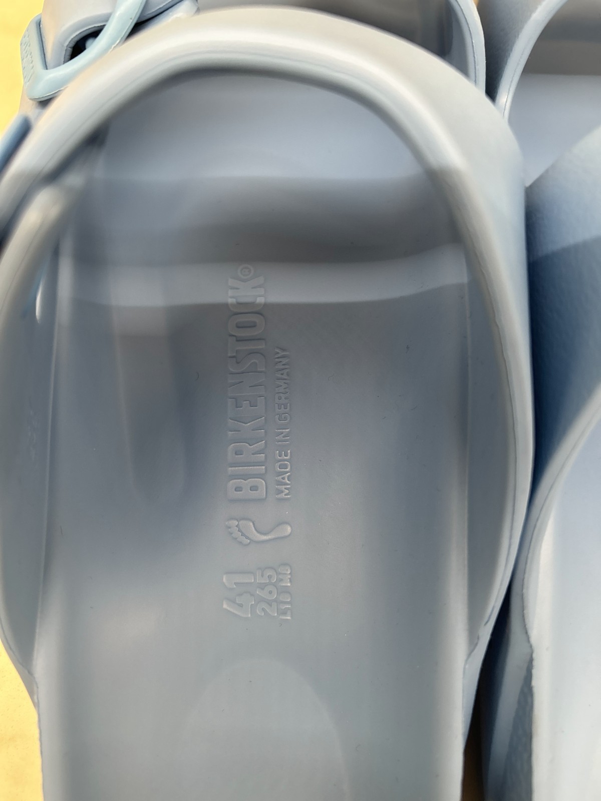 Birkenstock Arizona Essentials EVA Sandals Womens 10 41 Sky Blue Slip On Slides