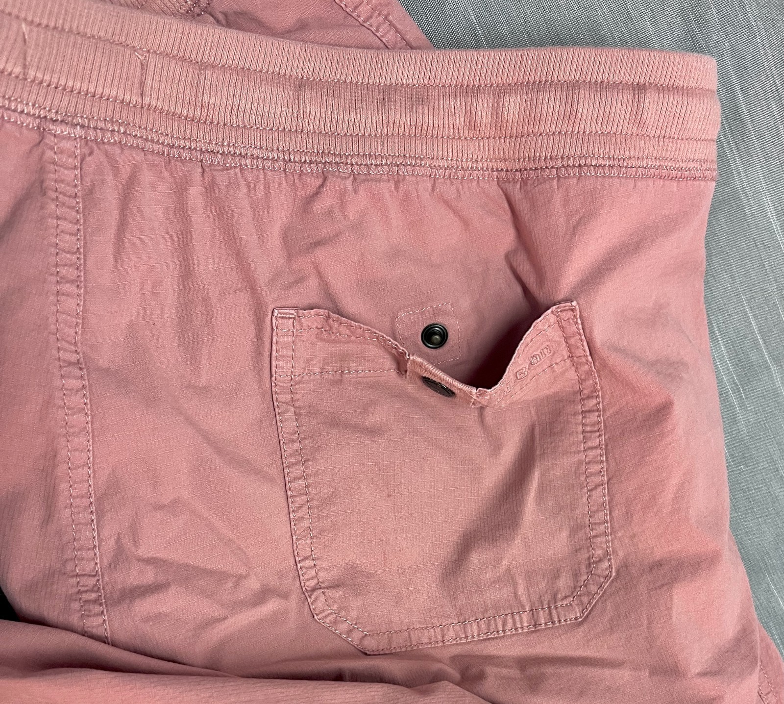 L.L Bean Salmon Pink Elastic Waist Pull-on Crop Pants Drawstring XL