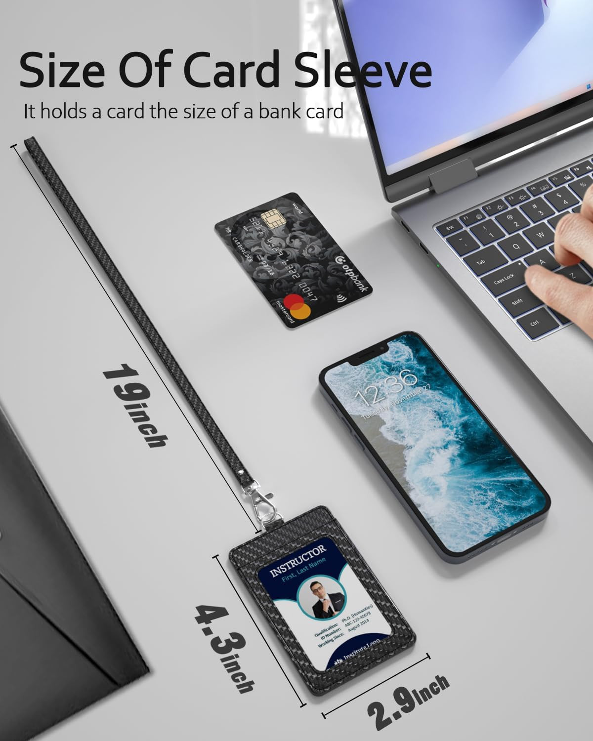 Carbon Fiber Work ID Card Holder with Lanyard Is a Stylish and Durable Card Hold