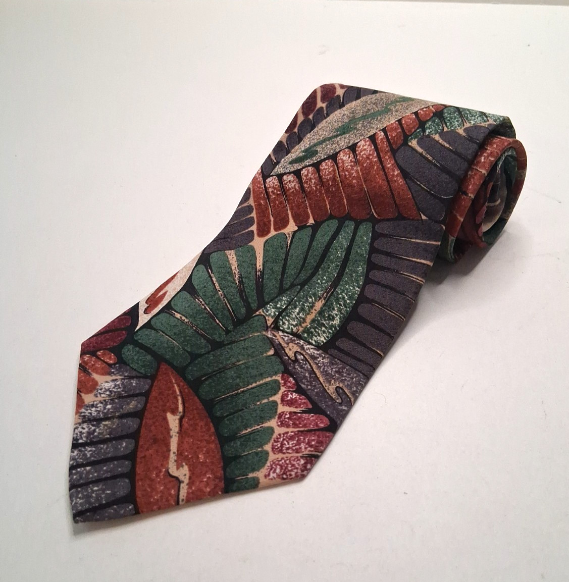 Lot of 3 Botanical Leaf Neckties Name Brands Assorted Sizes Patterns Fabric