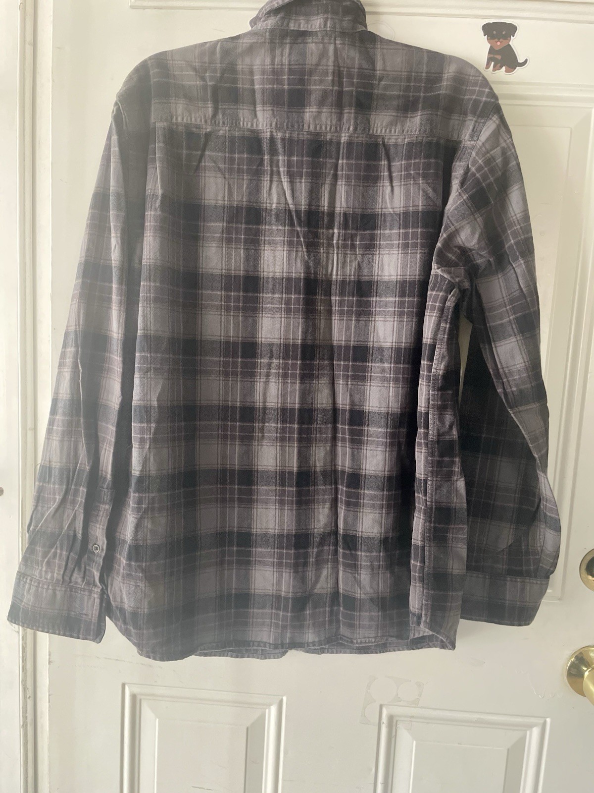 Weatherproof Vintage XL Gray/Black Plaid Flannel LS Button-Up Shirt