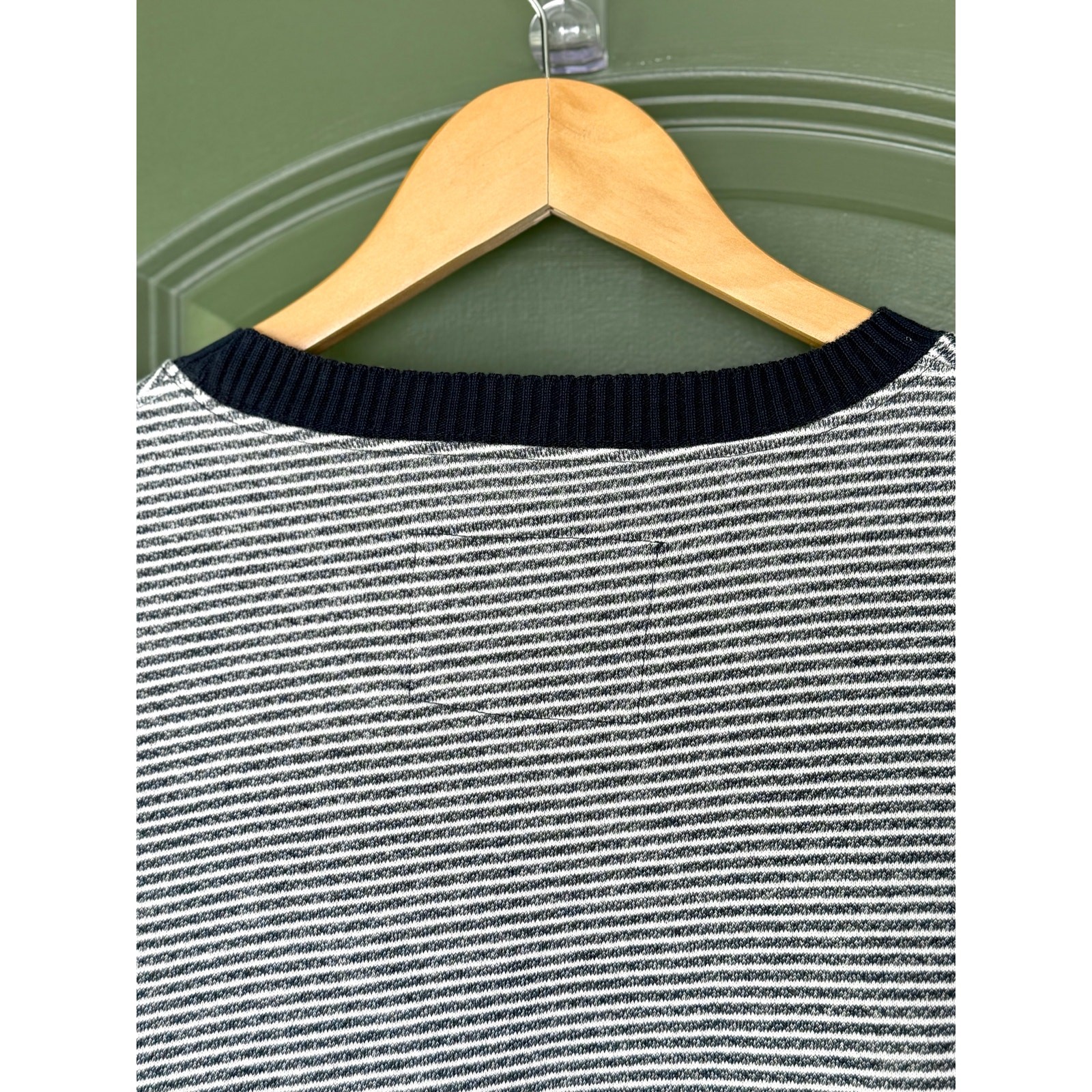 NWOT Frank & Eileen Ribbed Knit Cozy Pullover Sweatshirt Navy White Stripe Large