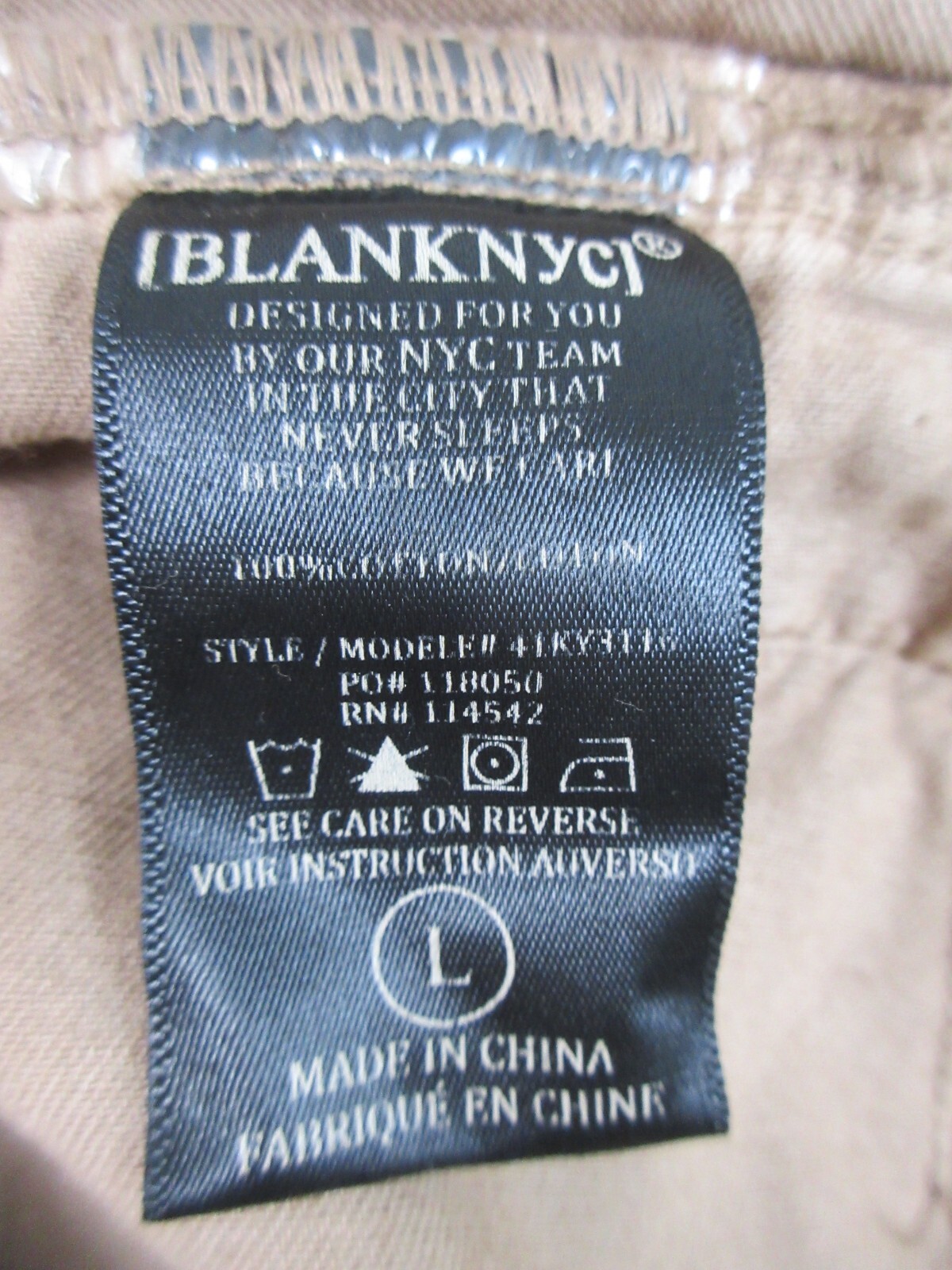 Blank NYC Pants Womens L Tan Paperbag Waist Rope Belt Coastal Beachy Boho Casual