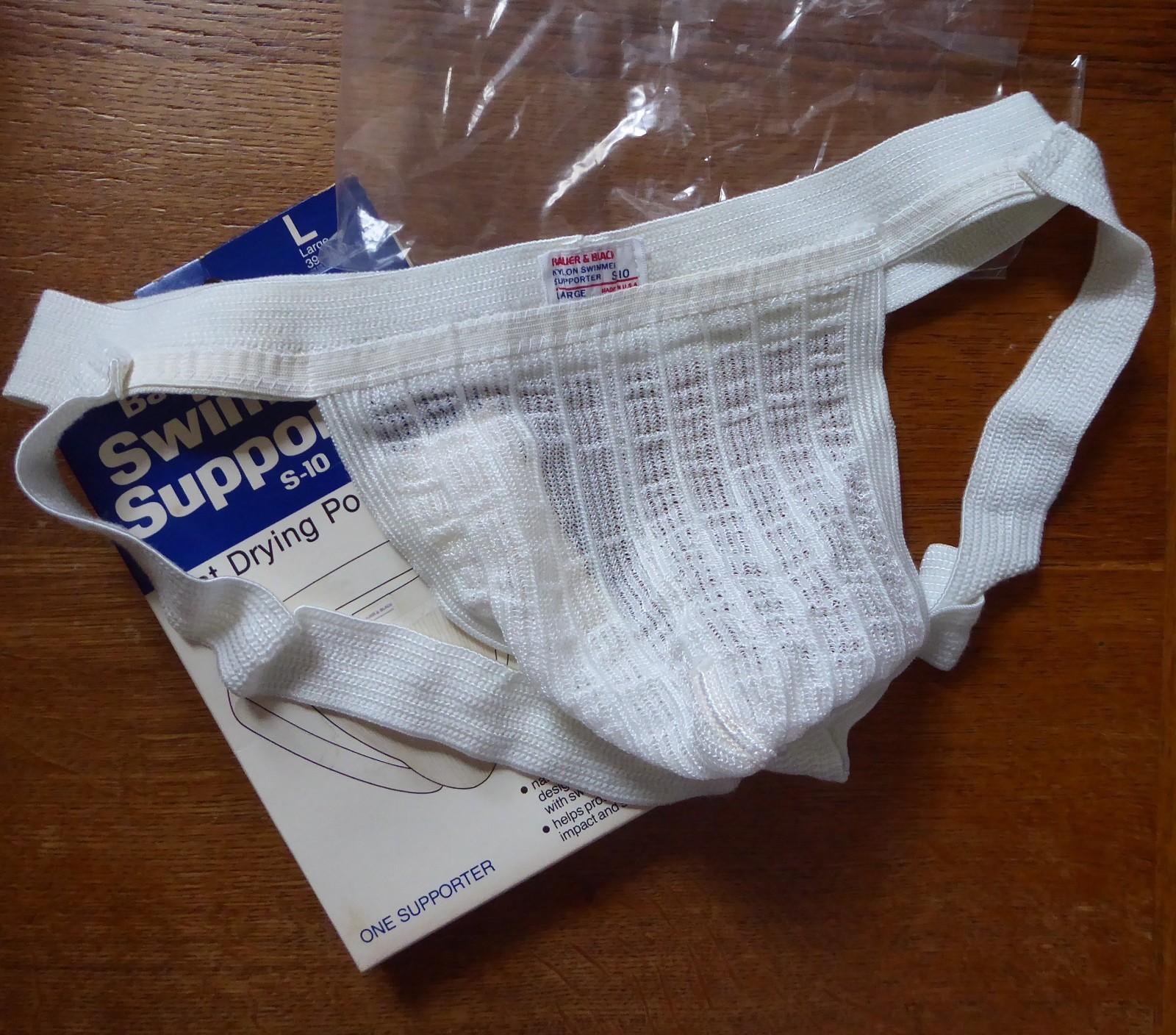 Vtg. Bauer & Black men’s swimmer athletic supporter, S-10, nylon, L, USA, NIB