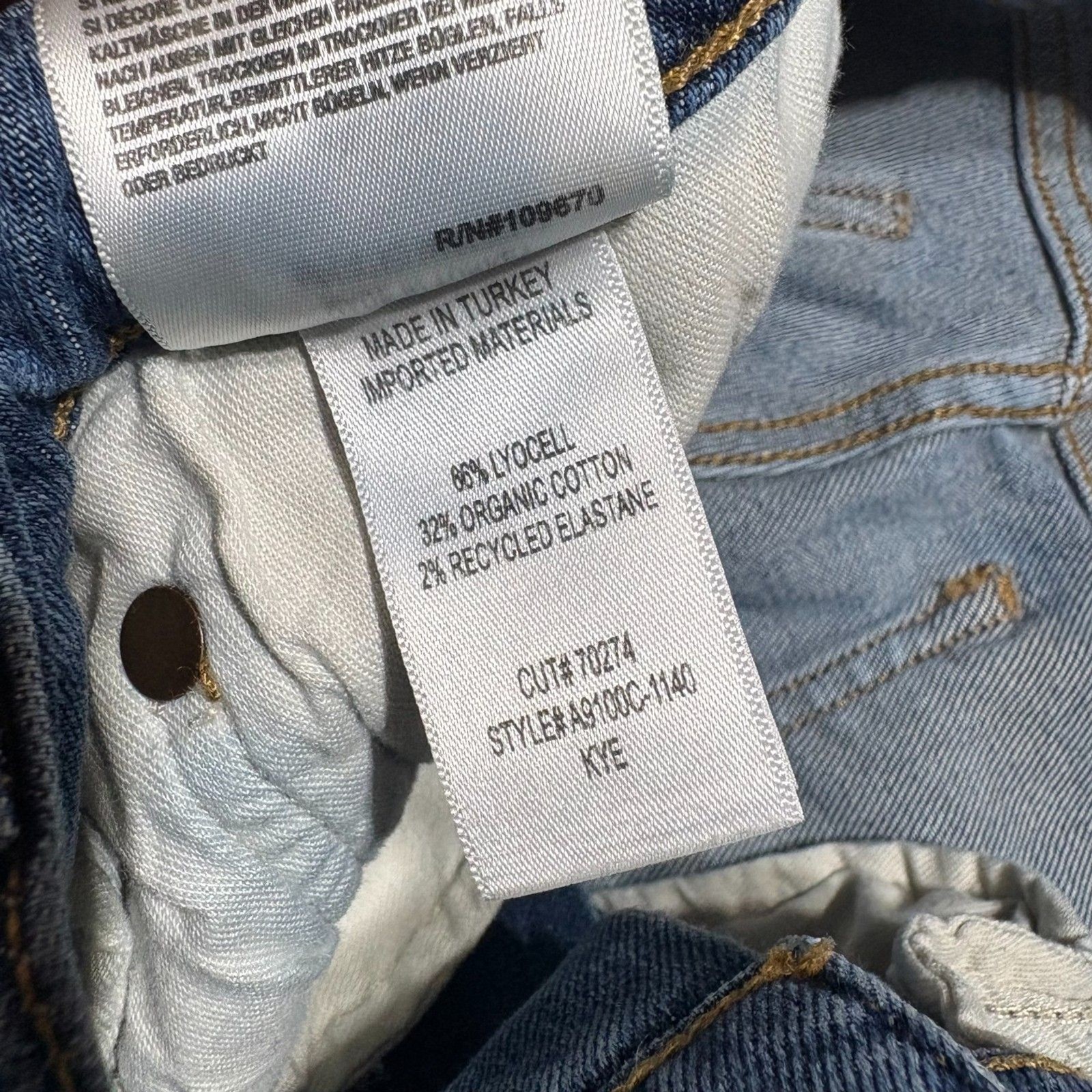 AGOLDE Kye Mid Rise Straight Leg Crop Jeans 28 Fits 30 Vintage Med Wash Raw Hem