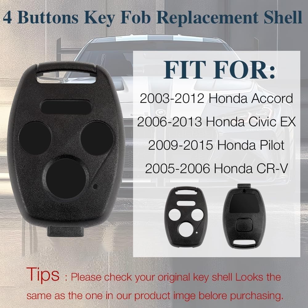 Carcasa Llave Remota para Entrada Sin Automóvil Honda 2003-2012 Fácil Instalar