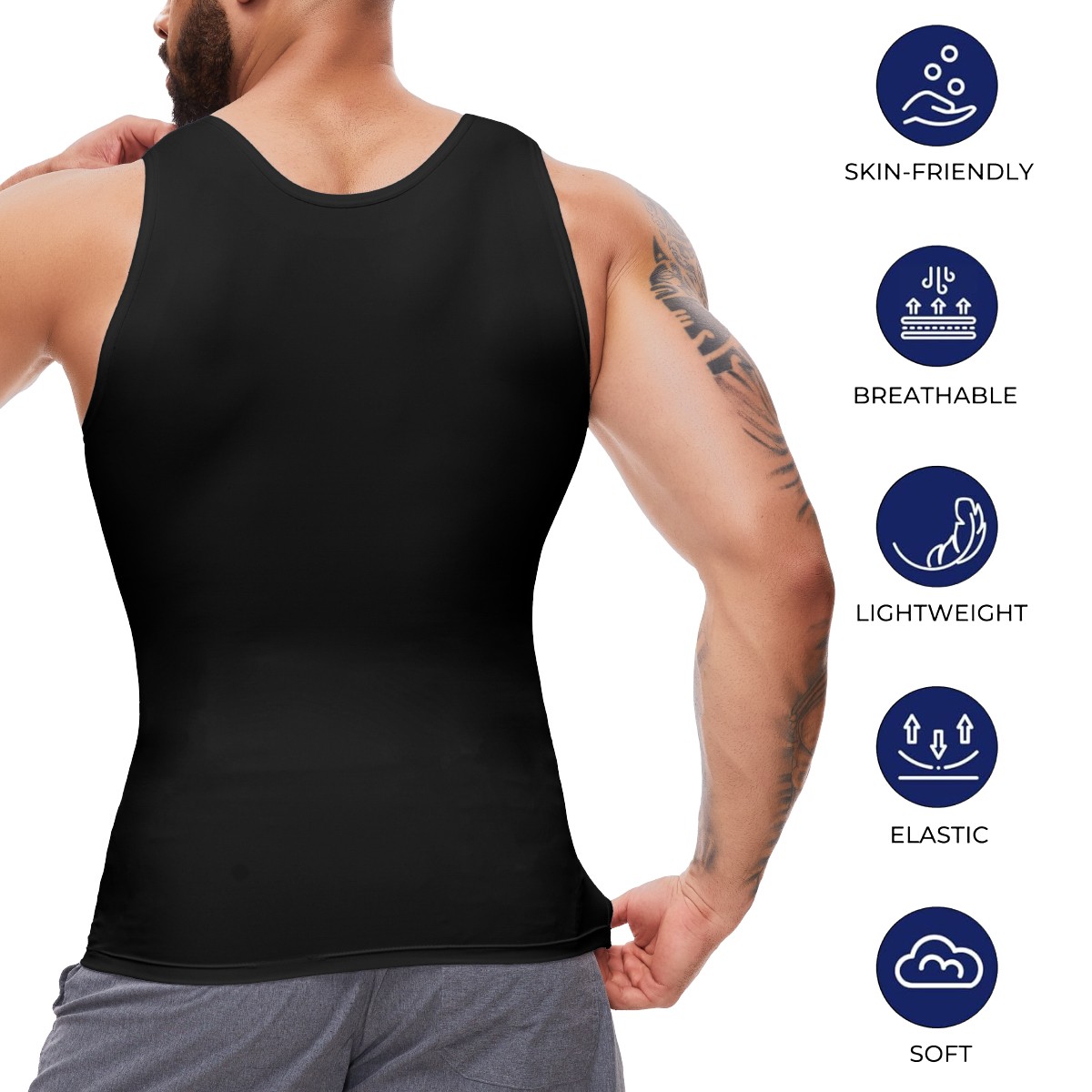 Men Compression Slim Tummy Control Body Shaper Vest Tank Top Shapewear Underwear