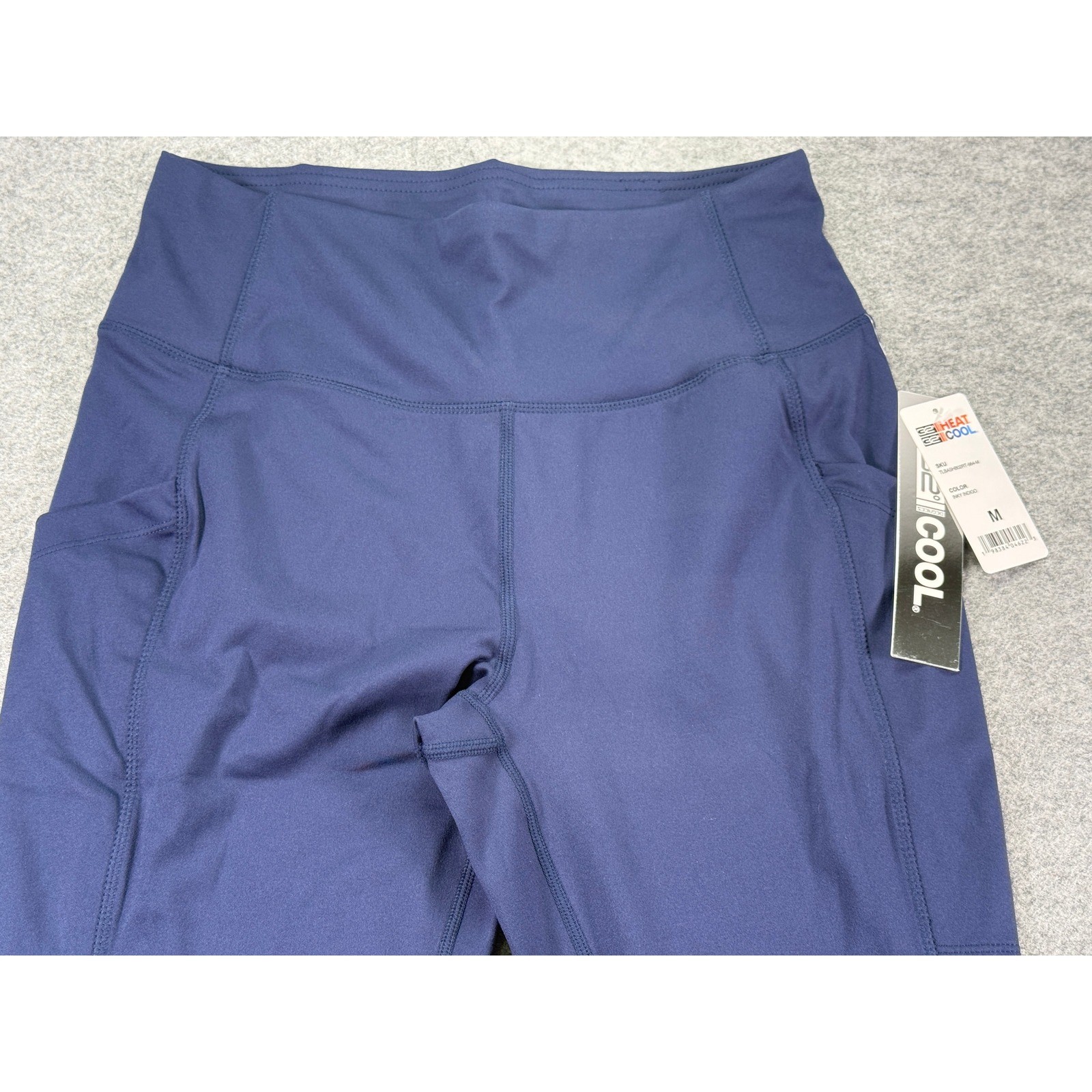 32 Degrees Cool Leggings Medium Blue High Rise Side Pocket TLBASHB02RT-664-M