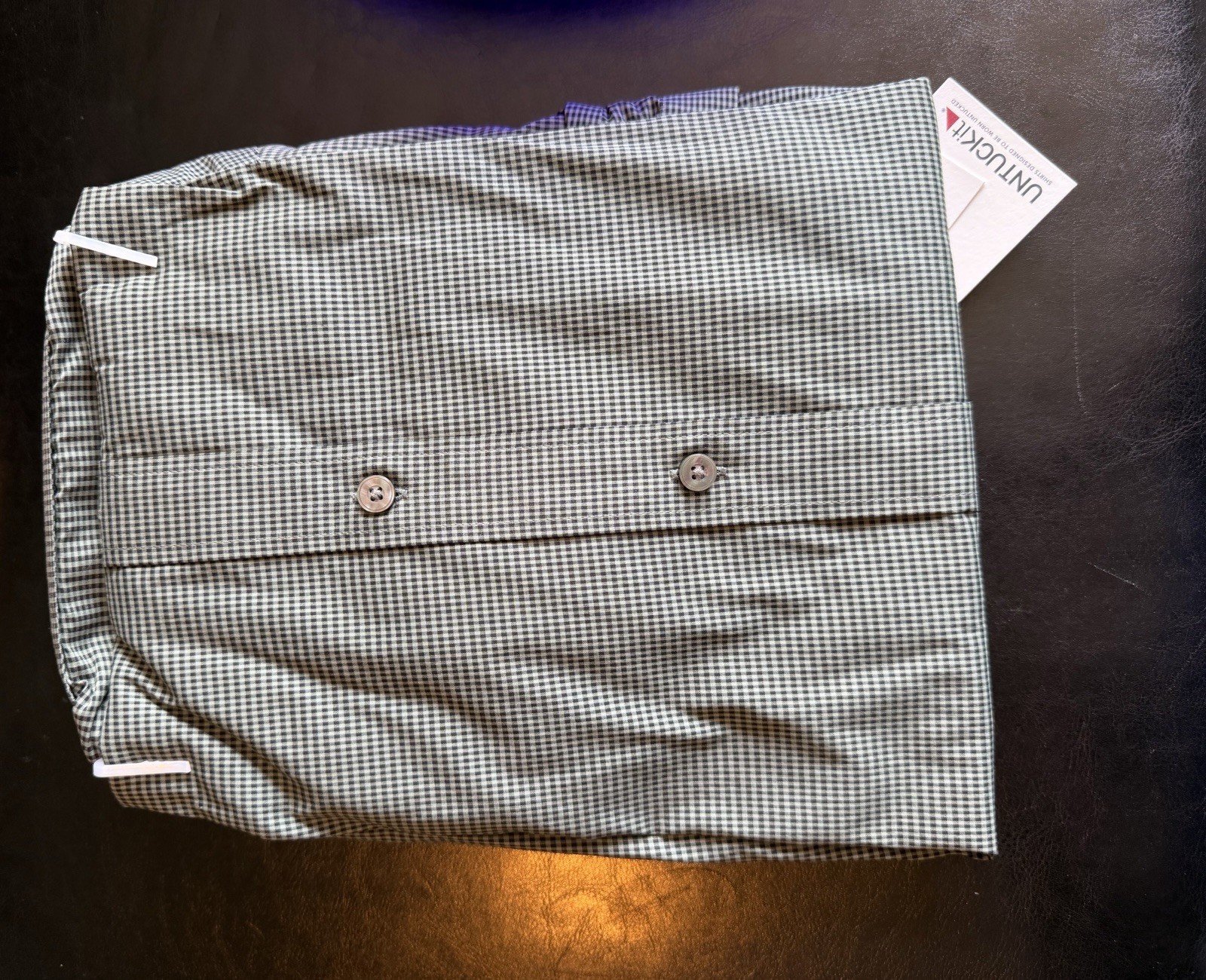 UNTUCKit CottonTek Dark Green Check Button-Up Shirt XXL Long Sleeve Relaxed