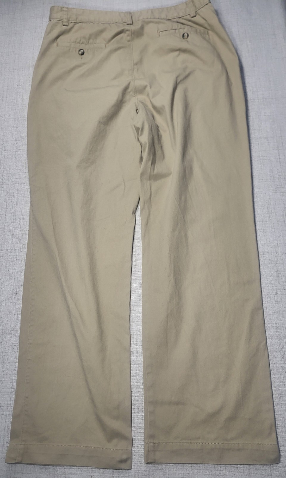 Boca Classics Beige Cotton Twill Chino Pants Classic Fit Flat Front Straight 34