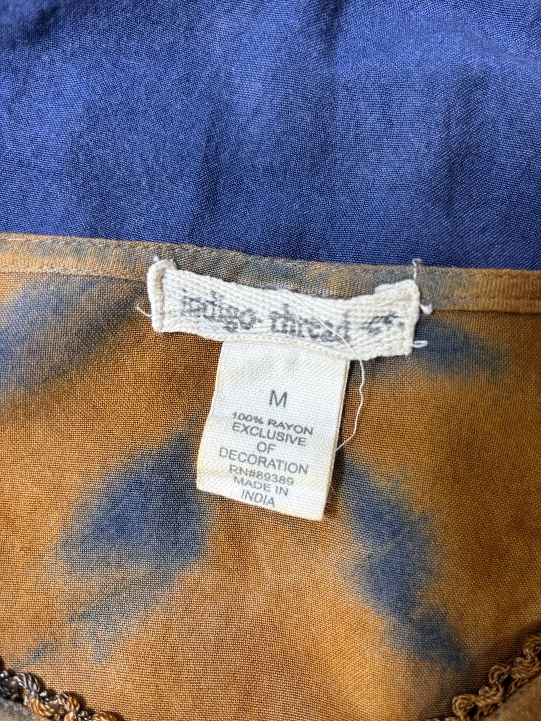 indigo thread Women’s Boho Western Fringe Dip Dye V Neck Light Poncho Throw-Over