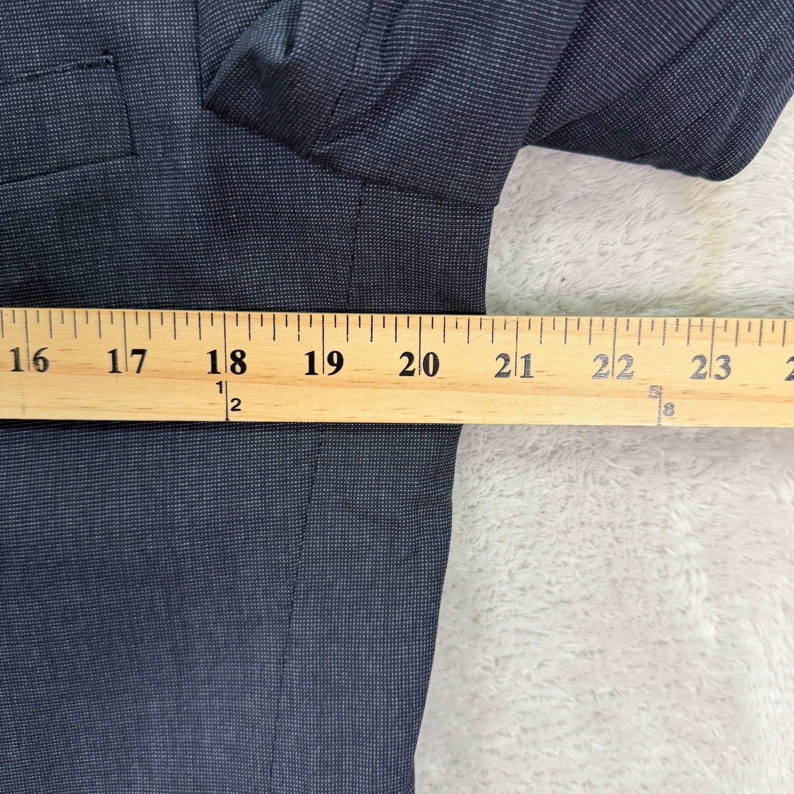 Brooks Brothers Mens 40S Short Slim Fit Suit Navy Scottish Shetland Wool 32×29
