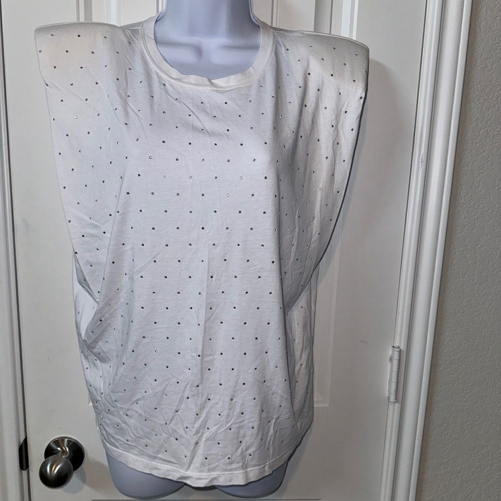 Generation Love Lex Crystal Padded Shoulder Top size medium
