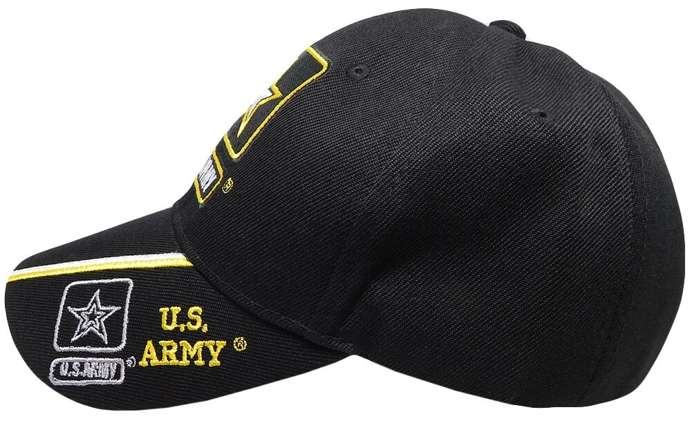 US Army Star Black Adjustable Baseball Cap Hat Go Army Military New