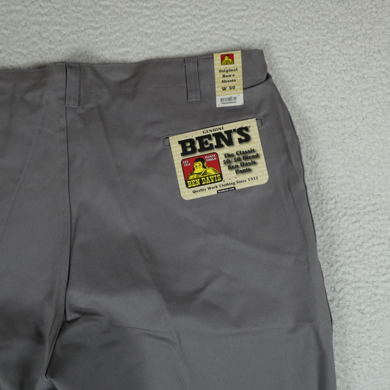 Ben Davis Shorts Men Size 50 Gray Original Ben’s Shorts Cotton/Poly Blend