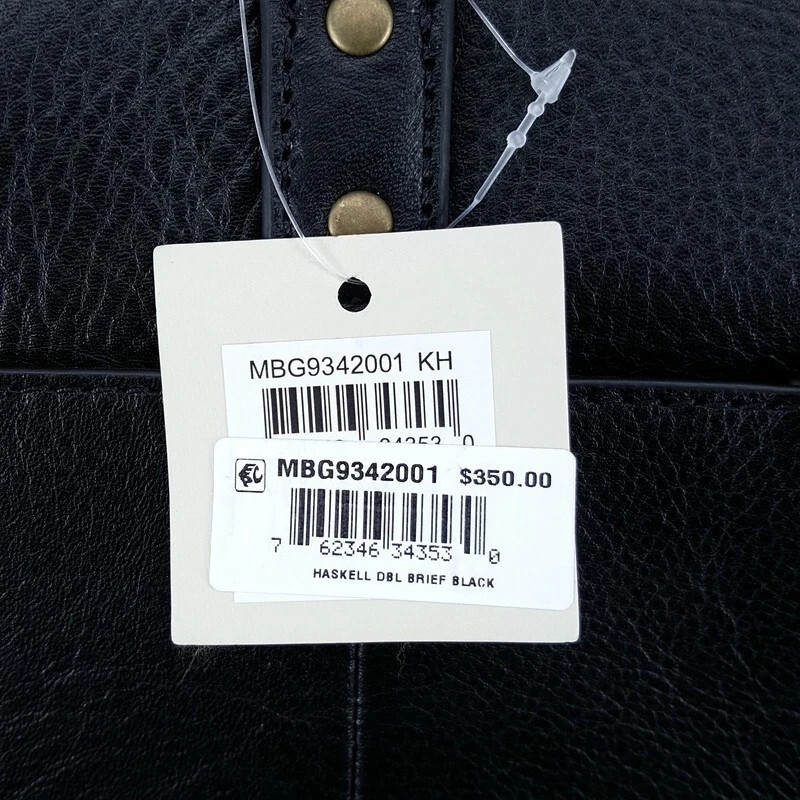 Fossil Men’s Haskell Black Leather Briefcase 16.5″ X 4″ X 12.5″