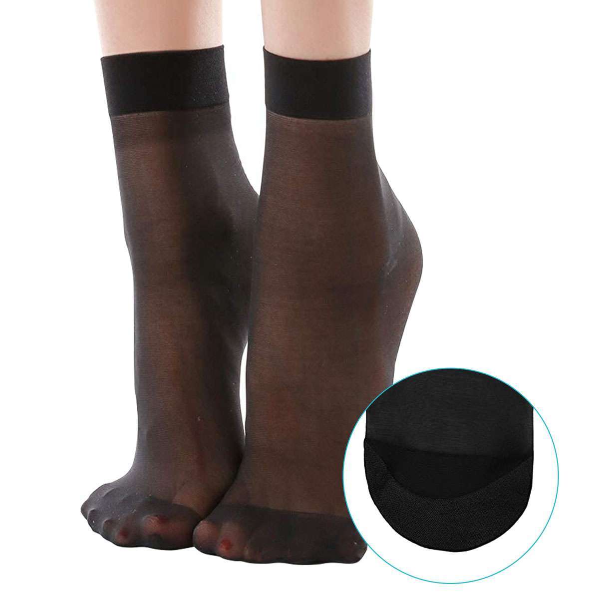 5/10Pairs Women Ankle Socks Nylon Ultra Thin Silk Sheer Outdoor Short Stockings