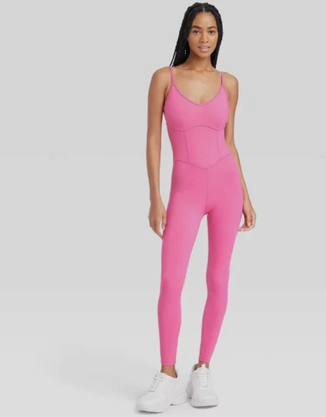 JoyLab Women’s Corset Bodysuit Leotard Stretch Jersey U-Neckline 414-17