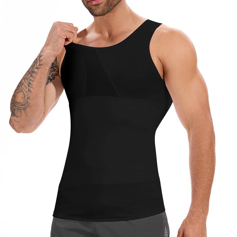 Men Body Slimming Tummy Control Shaper Vest Workout Tank Top Shapewear Shirt Gym