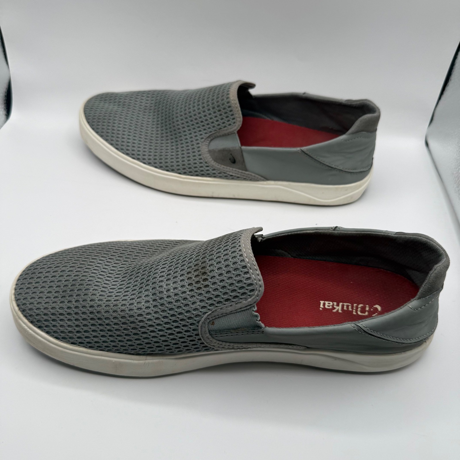 OluKai Nohea Mesh Slip On Sneakers Charcoal Grey Mens Casual Shoes 10188-4848