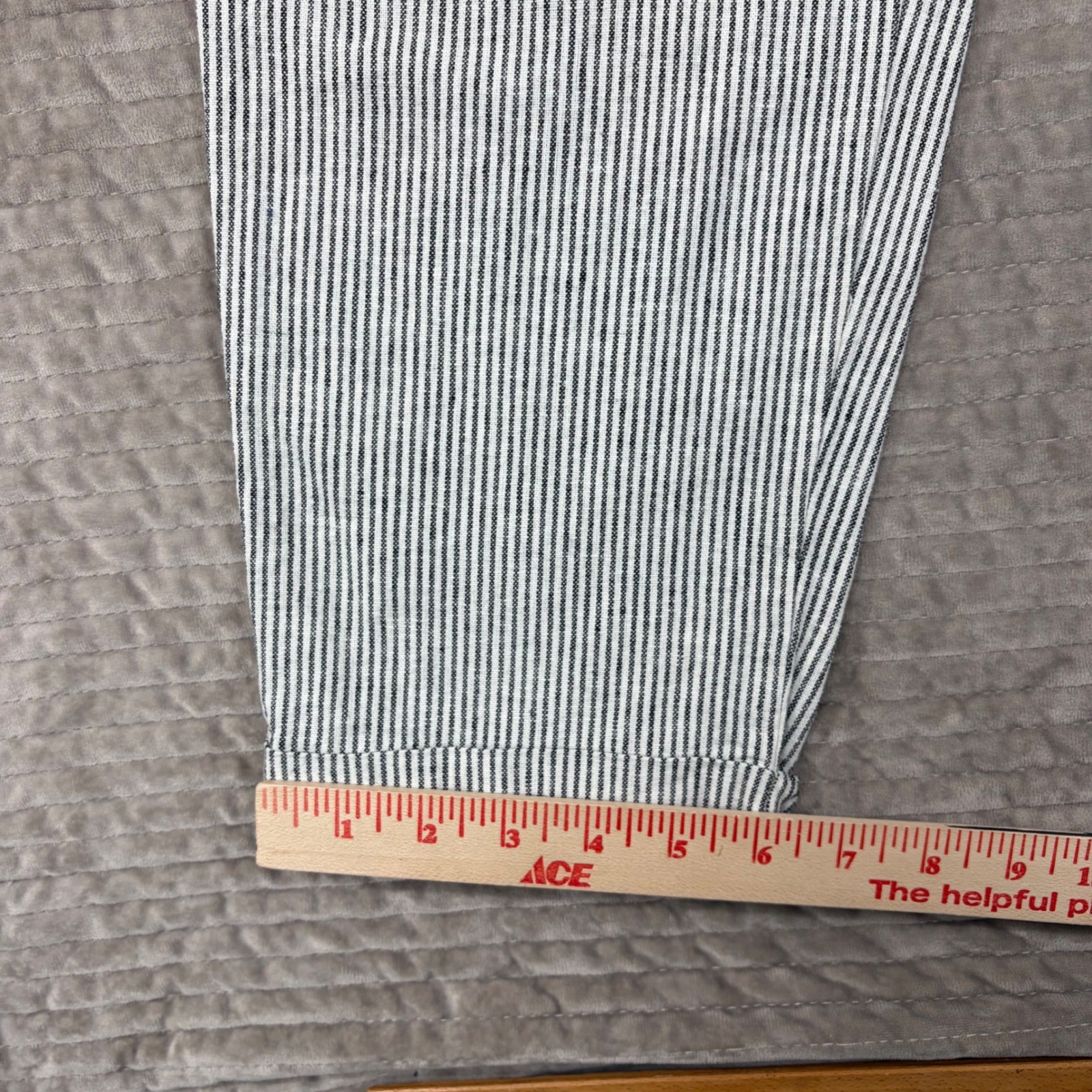 J.Crew Seaside Pant 8T Tall Linen Blend Ticking Stripe Navy White BO909 SP24