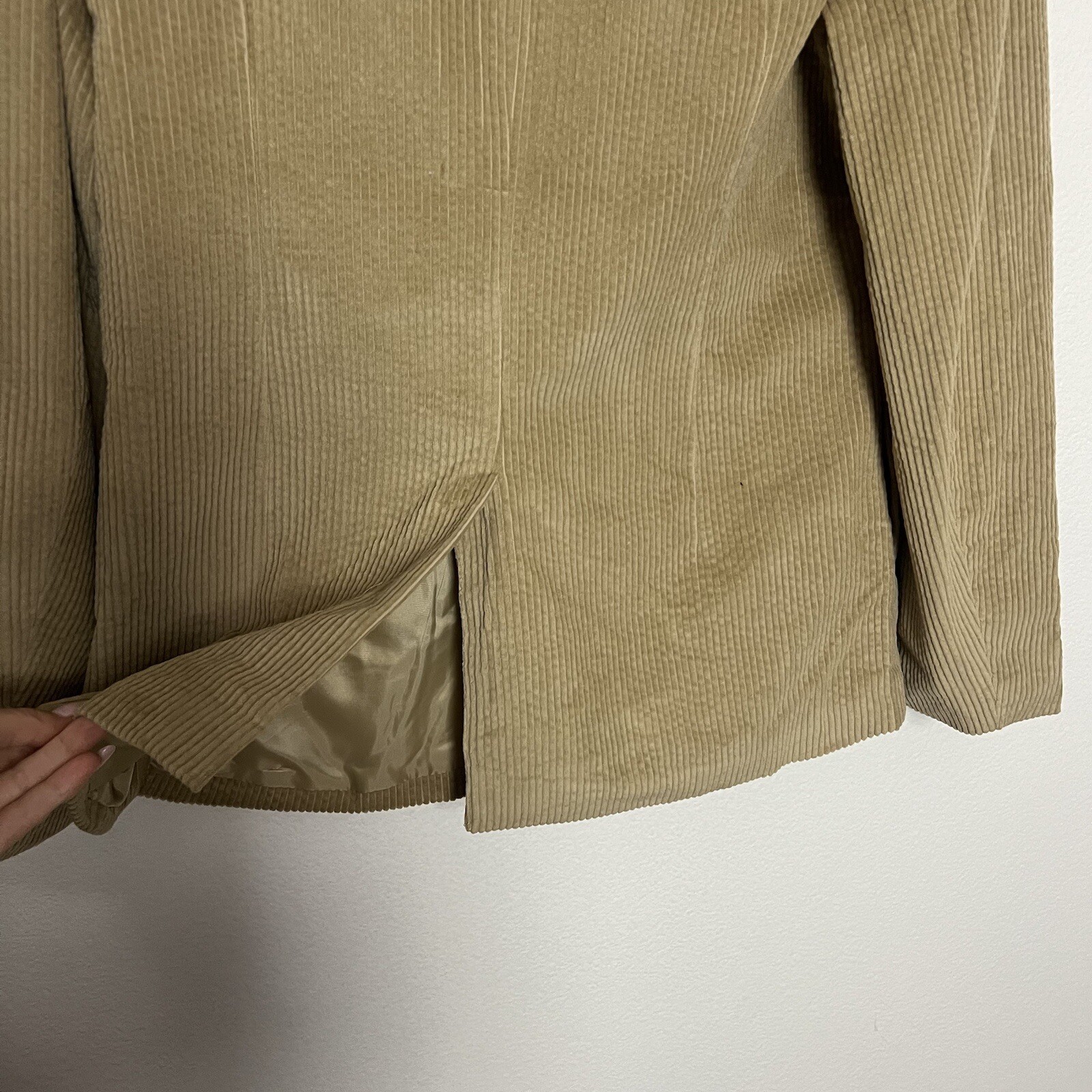 NWT Petal & Pup Tan Corduroy Blazer Jacket Double Breasted Size Medium