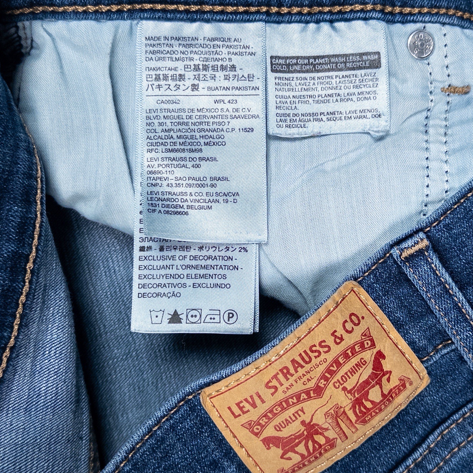 Levis Jeans Womens 31 Blue Classic Straight Leg Stretch Medium Wash Denim Casual