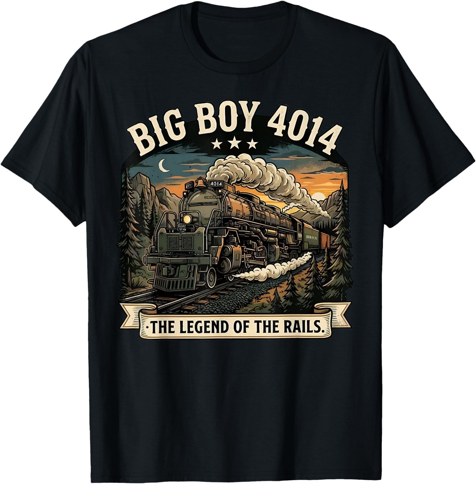 Big Boy 4014 Steam Engine Locomotive Train Vintage Railroad Cotton Unisex Tshirt