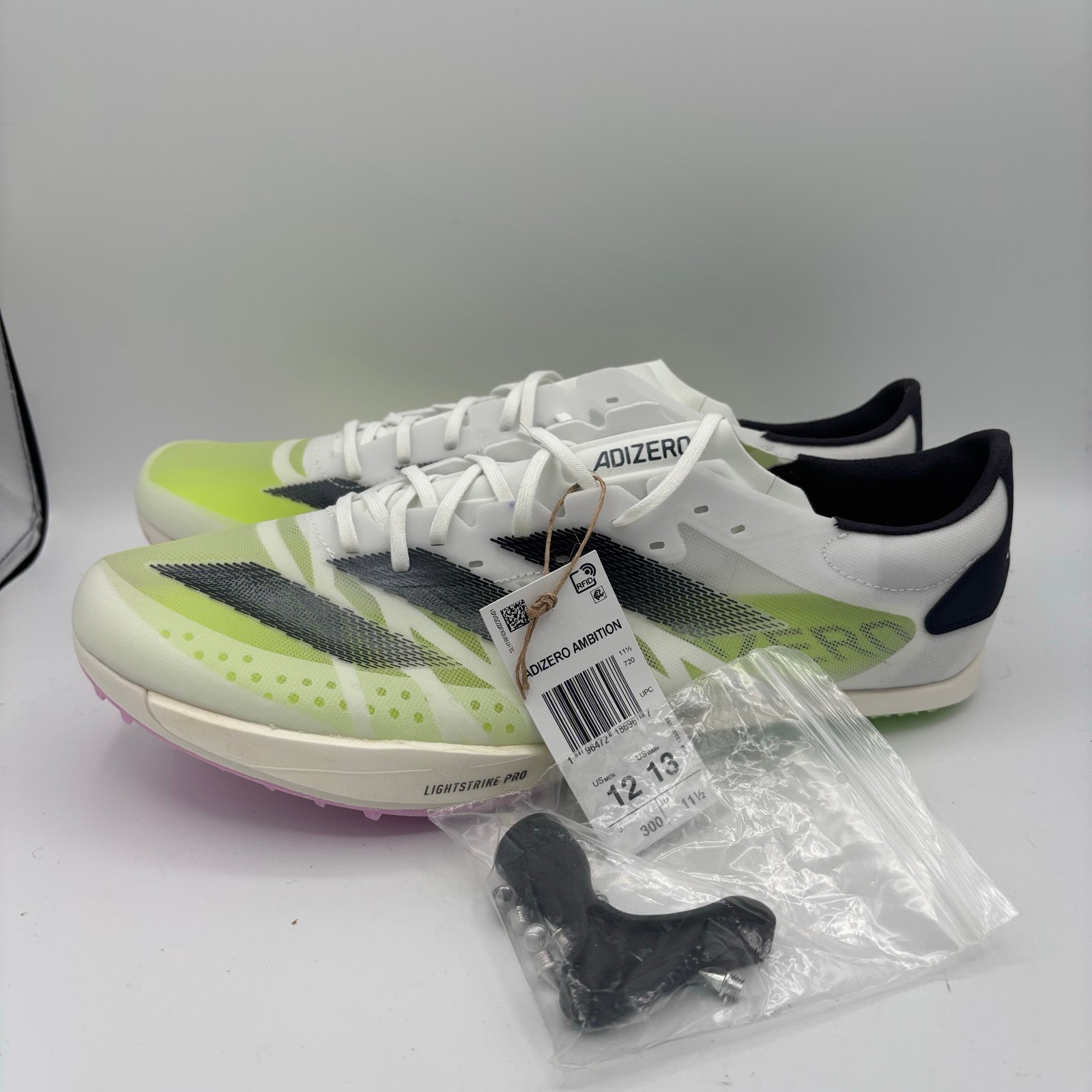 Adidas Adizero Ambition Track Spikes Mens Size 12 White Green Spark IE5486