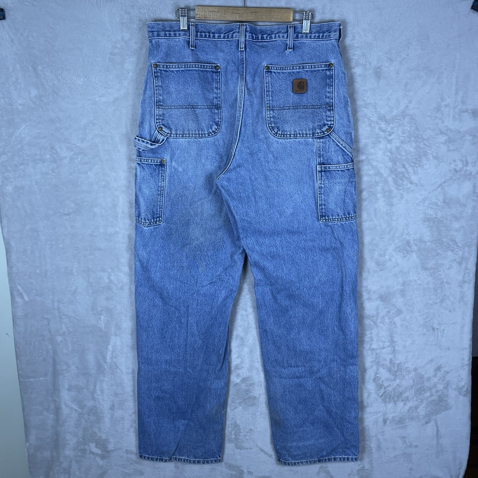 Vintage Carhartt Double Knee Jeans Mens 36×34 B73 DST Distressed Denim Pants