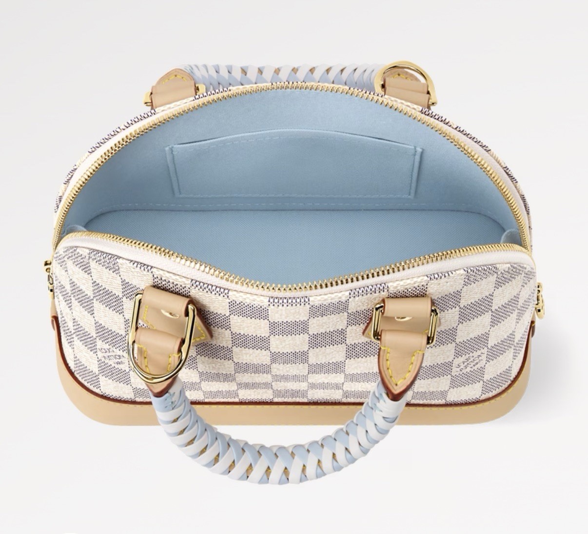 Louis Vuitton Alma BB Damier Azur Limited Edition Braided Handles NEW