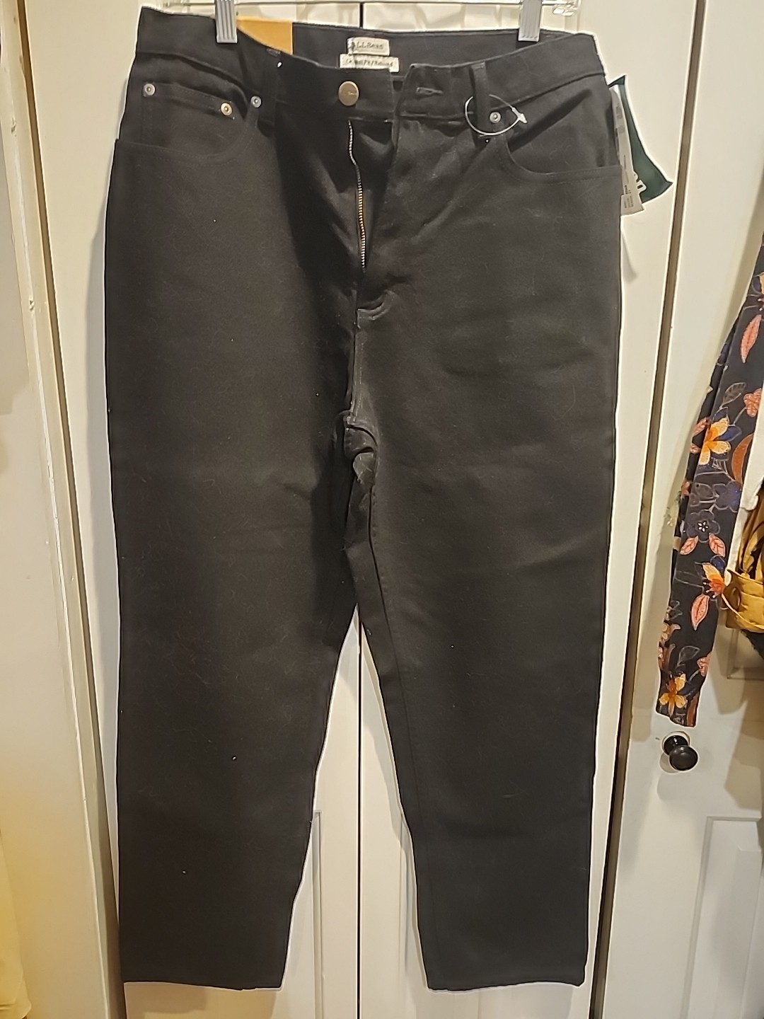 LL Bean Jeans Womens Size 12 Reg Black Denim Jean Original Fit Relaxed NWT