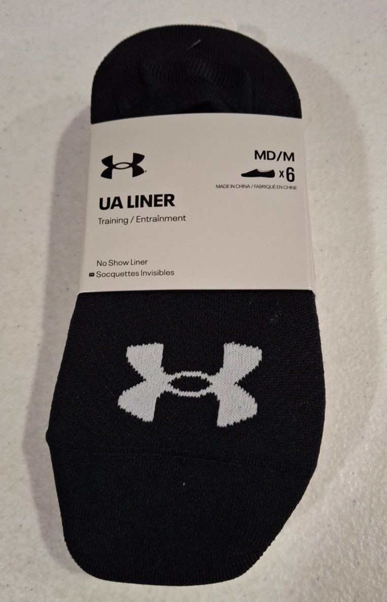 Under Armour Women’s 6 Pack No Show Liner Socks Size Medium Ultra Low NEW