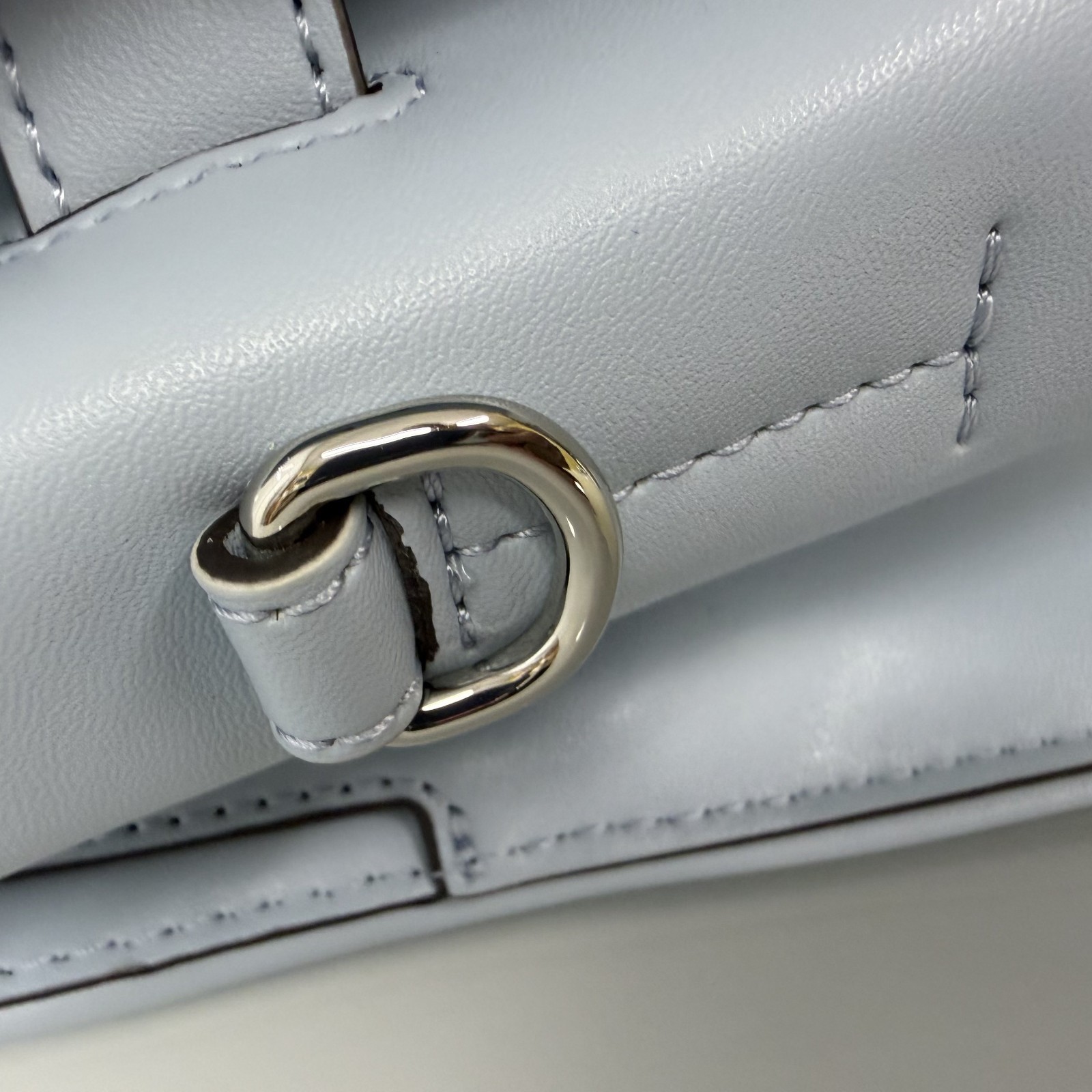 Michael Kors Hamilton Medium Matelassé Satchel Bag Blue Pale Ocean