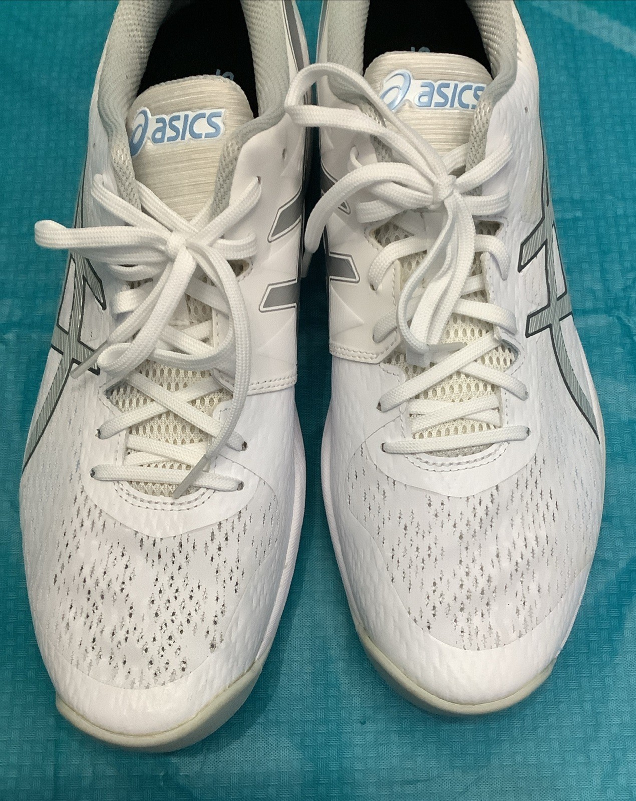 ASICS Sky Elite FF 1052A024 White Silver Volleyball Shoes Athletic Rare Men’s 14