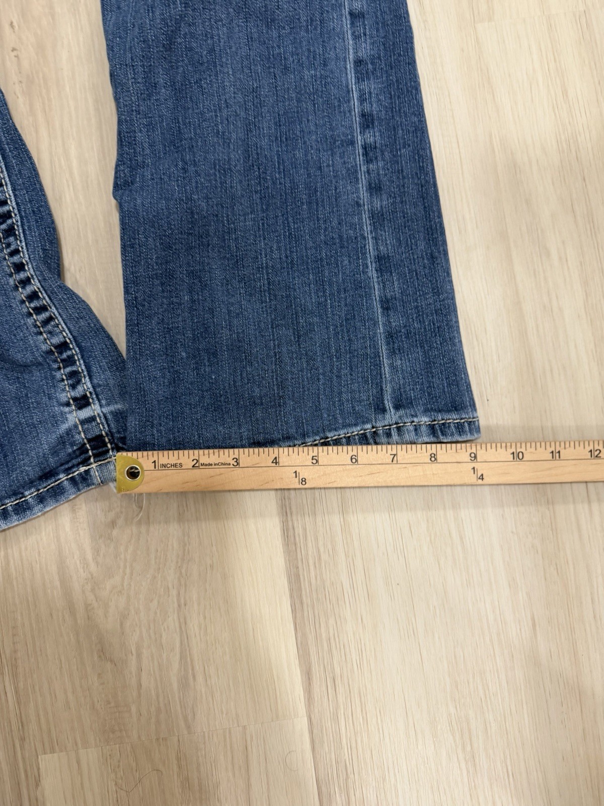 BKE Men’s Blue Denim Bootleg Jeans Cotton with tear in back
