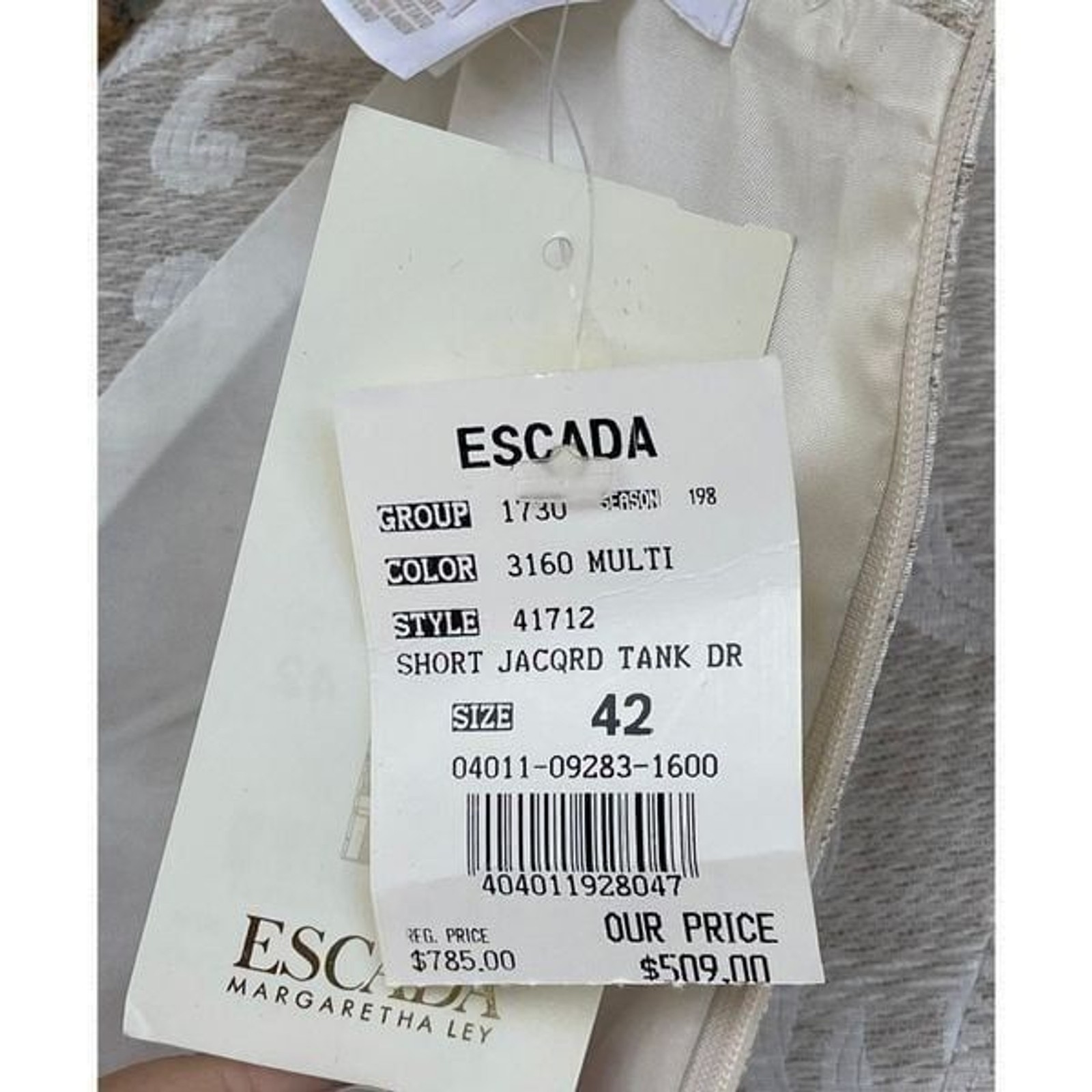 ESCADA KLEID JACQUARD SLEEVELESS SHIFT DRESS 42