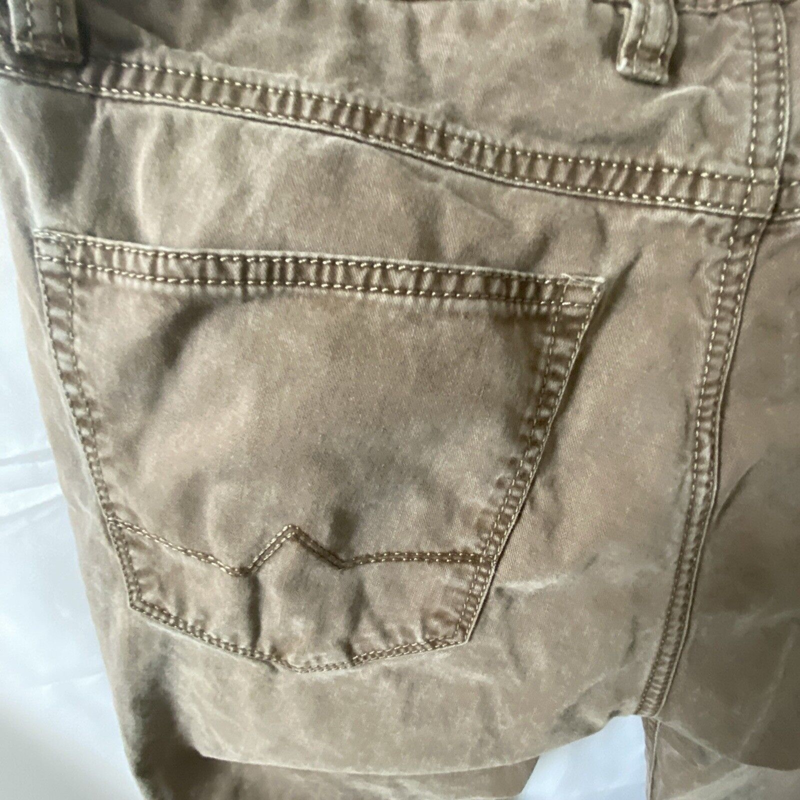 Alberto Pants Mens 35×29 Beige Stone Modern Fit Stretch Broken Twill