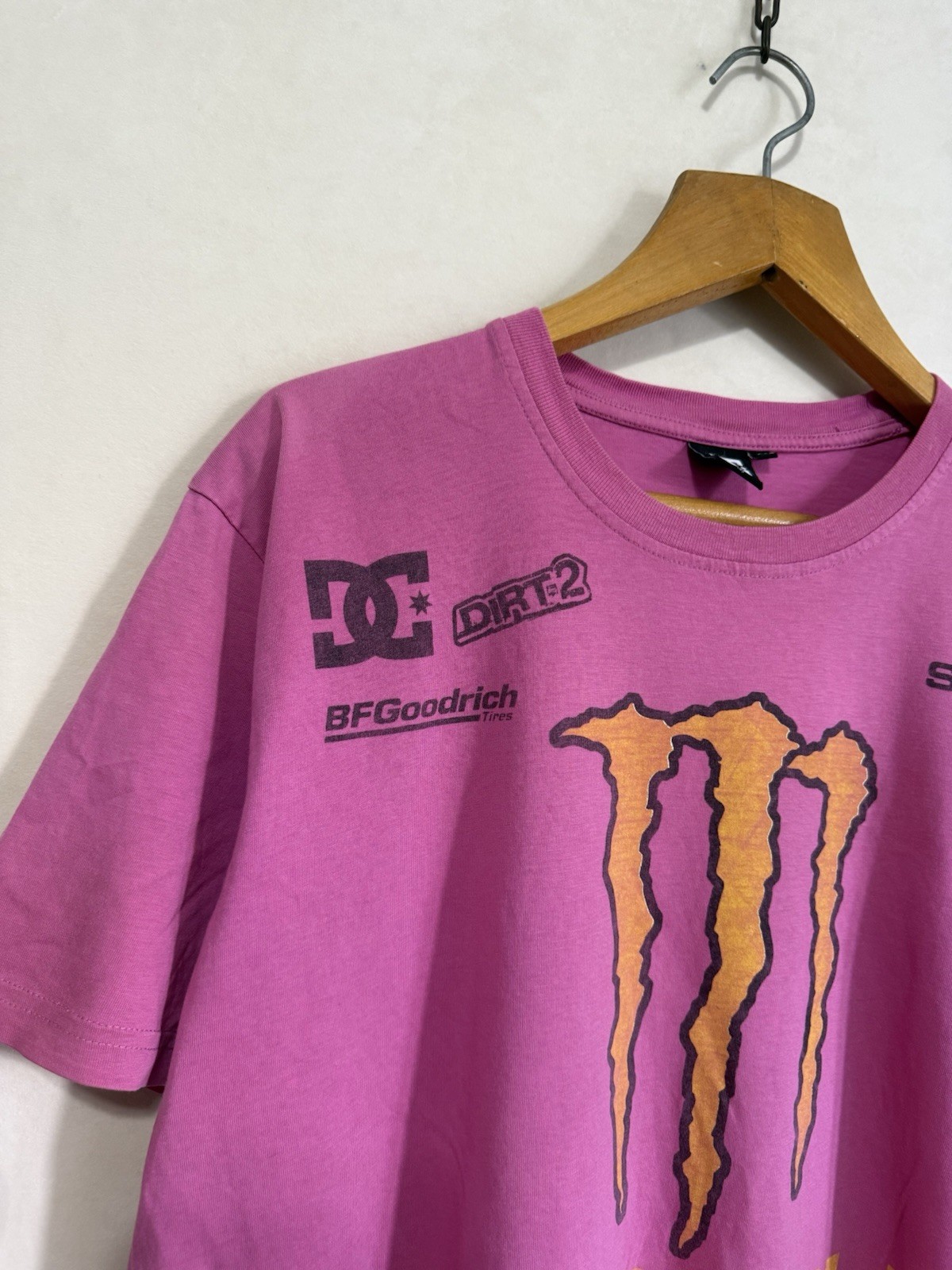 Vintage 90s Subaru DC Monster Energy Rally Team USA T-Shirt Men Size 2XL Pink