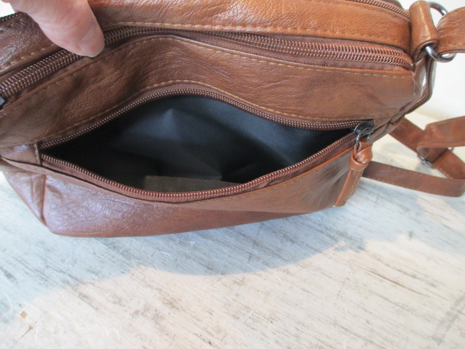 Brown Medium Capacity Super Soft PU Leather Shoulder Purse Crossbody Bag