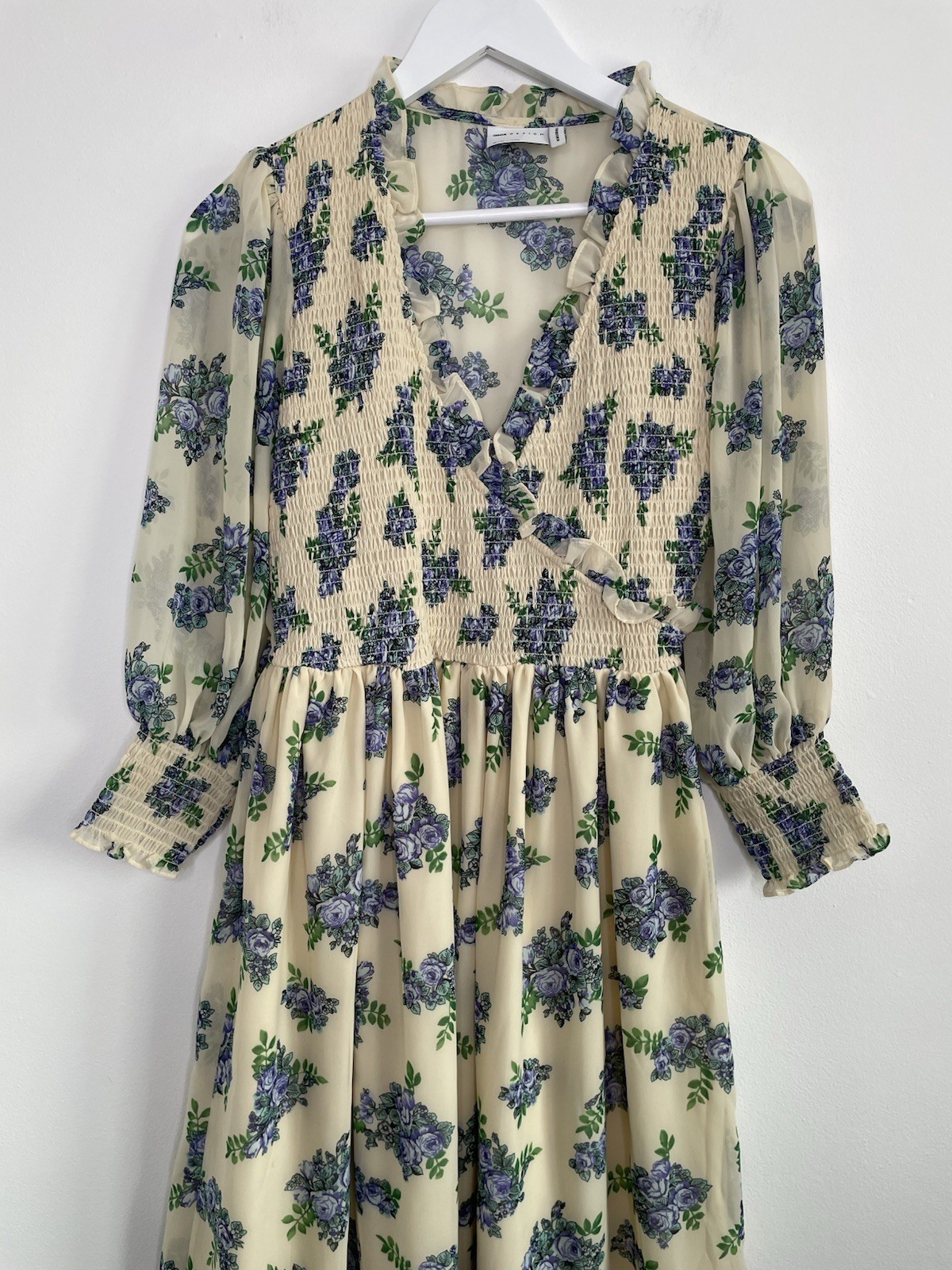 NWOT Asos Design Floral Smocked Midi Dress Cottagecore Boho Wedding Guest 10