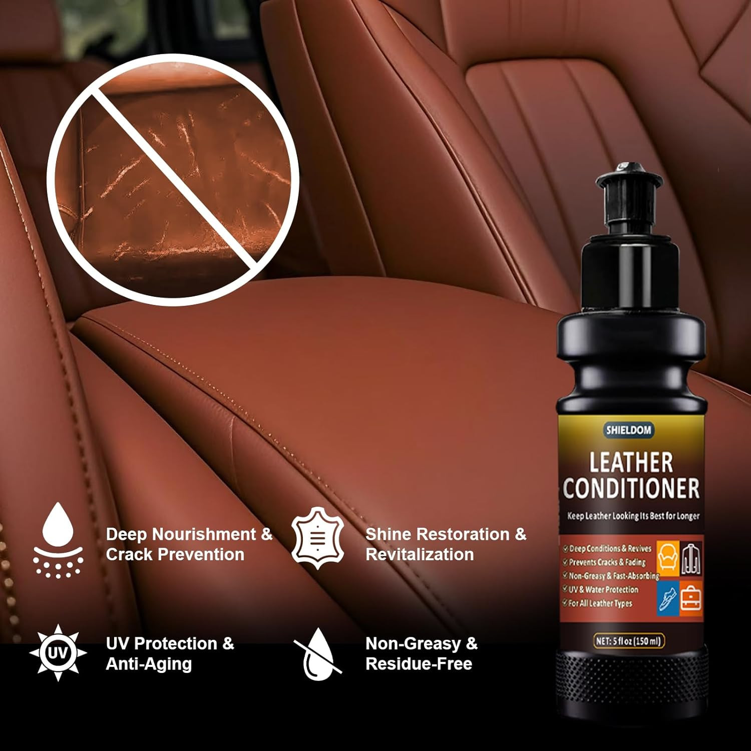 Leather Cleaner and Conditioner Leather Care Detailing Kit to Clean, Soften, Pro