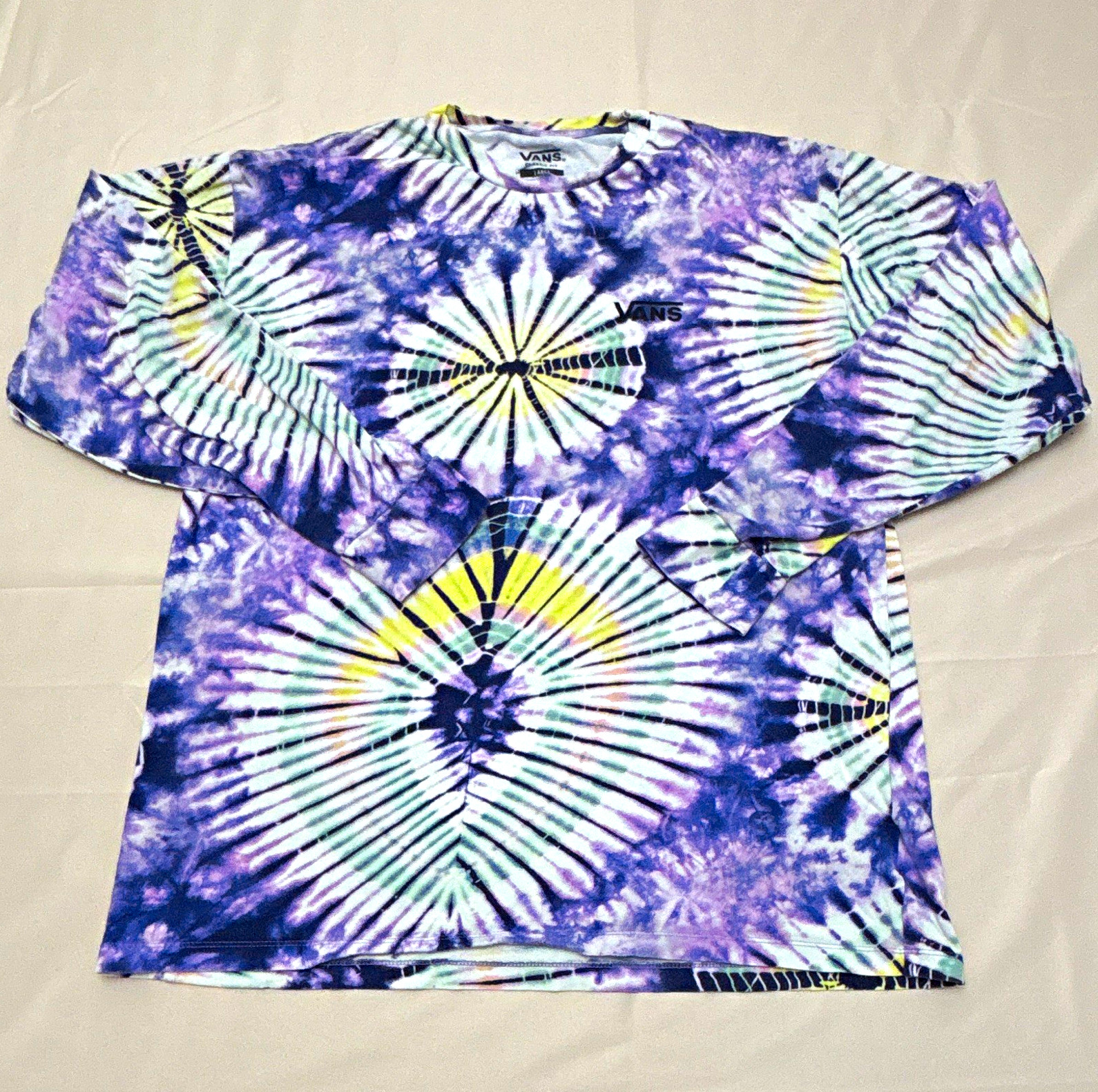 VANS Classic Fit Purple Starburst Tie-Dye Long Sleeve T-Shirt Large Pre-owned