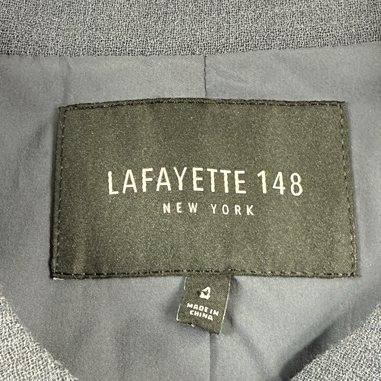 Lafayette 148 Wool Peplum Zip Blazer Jacket Blue Minimalist Luxury Women 4