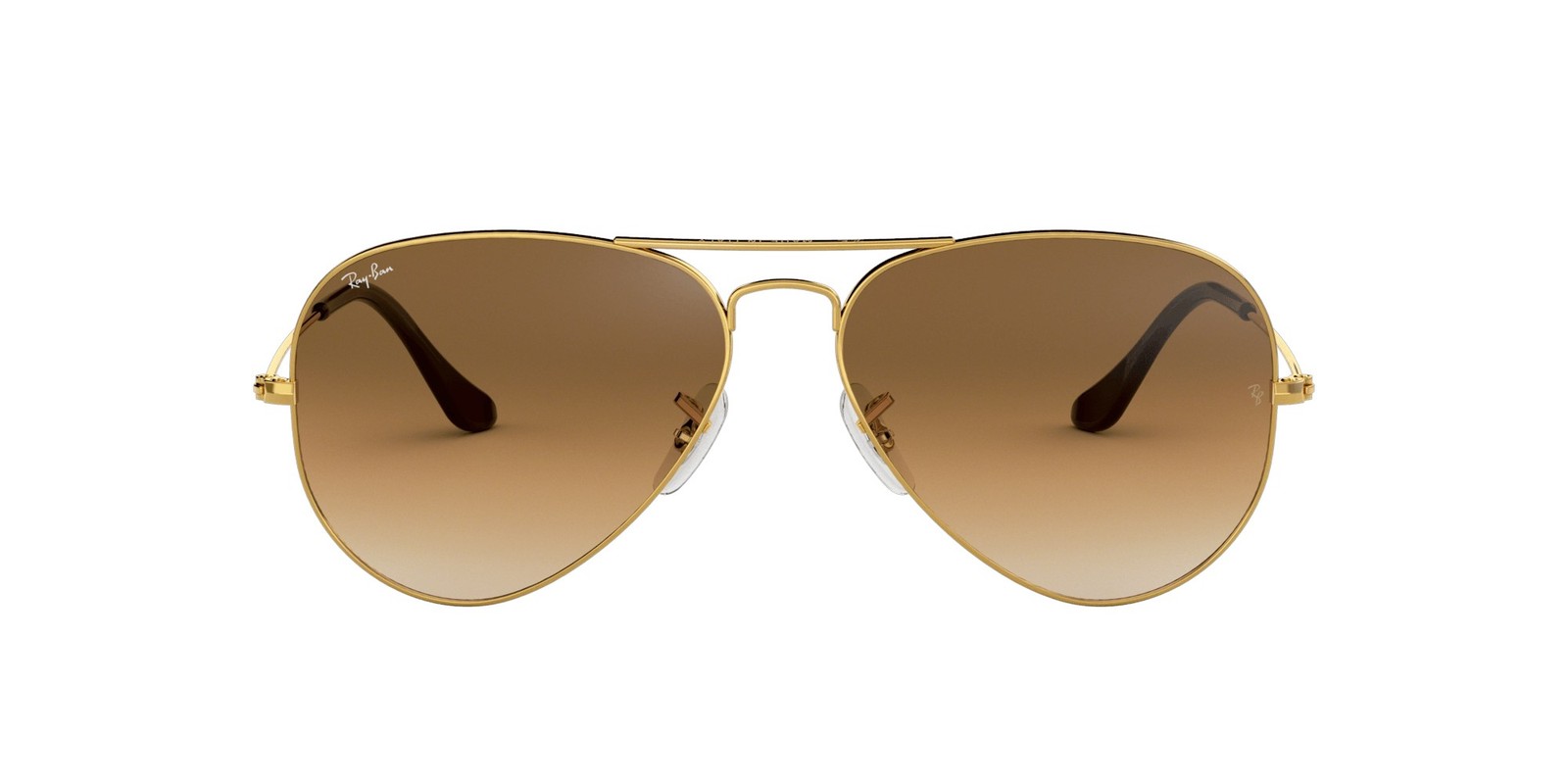 Ray-Ban RB3025 001/51 Polished Gold Aviator Light Brown Gradient 62-14
