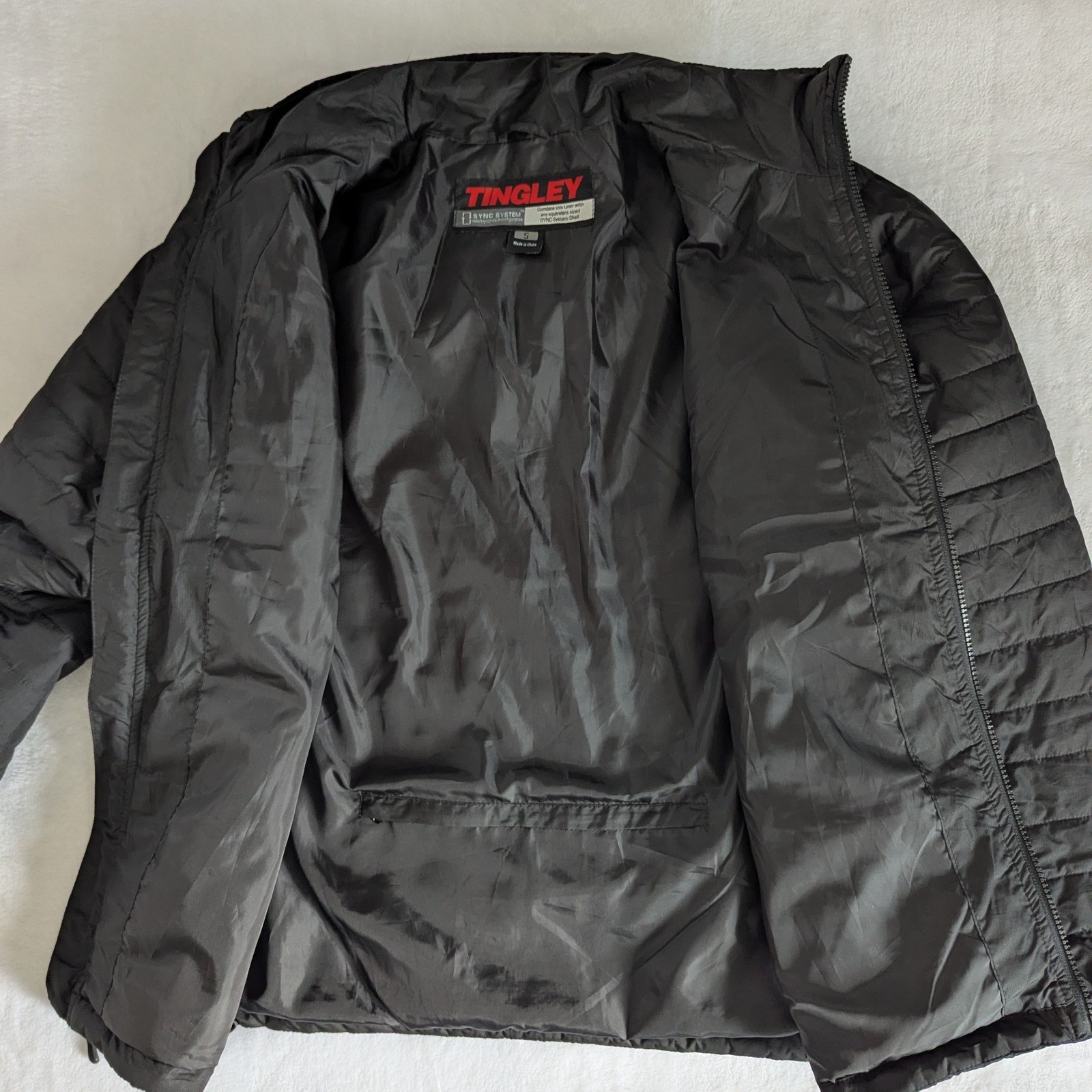 Tingley Men’s Black Puffer Insulated Jacket Sync System Liner Size S
