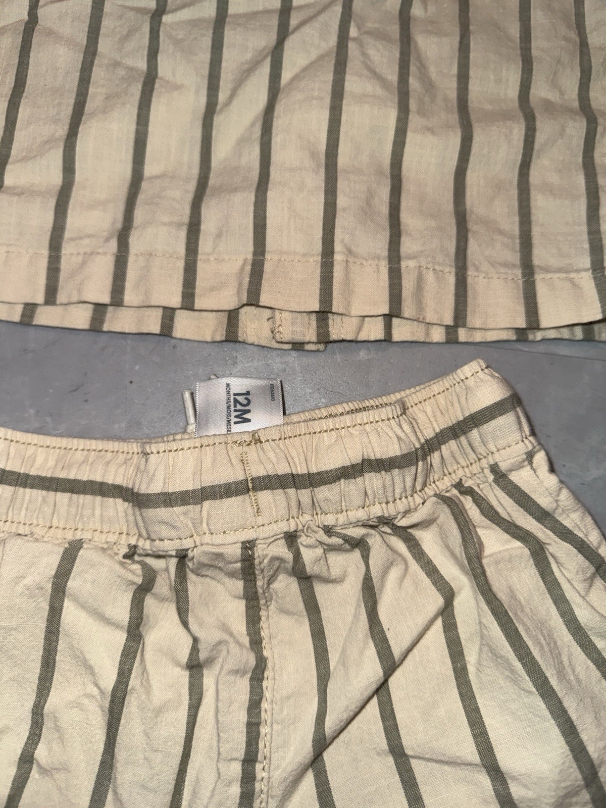 12 Months Osh Kosh Toddler Infant Set Striped ButtonUp Church Dressy Wedding Fit